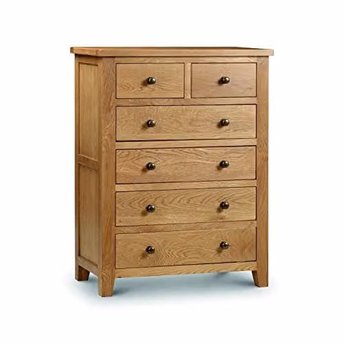 Julian Bowen Marlborough 6 Drawer Chest (4+2) in Oak