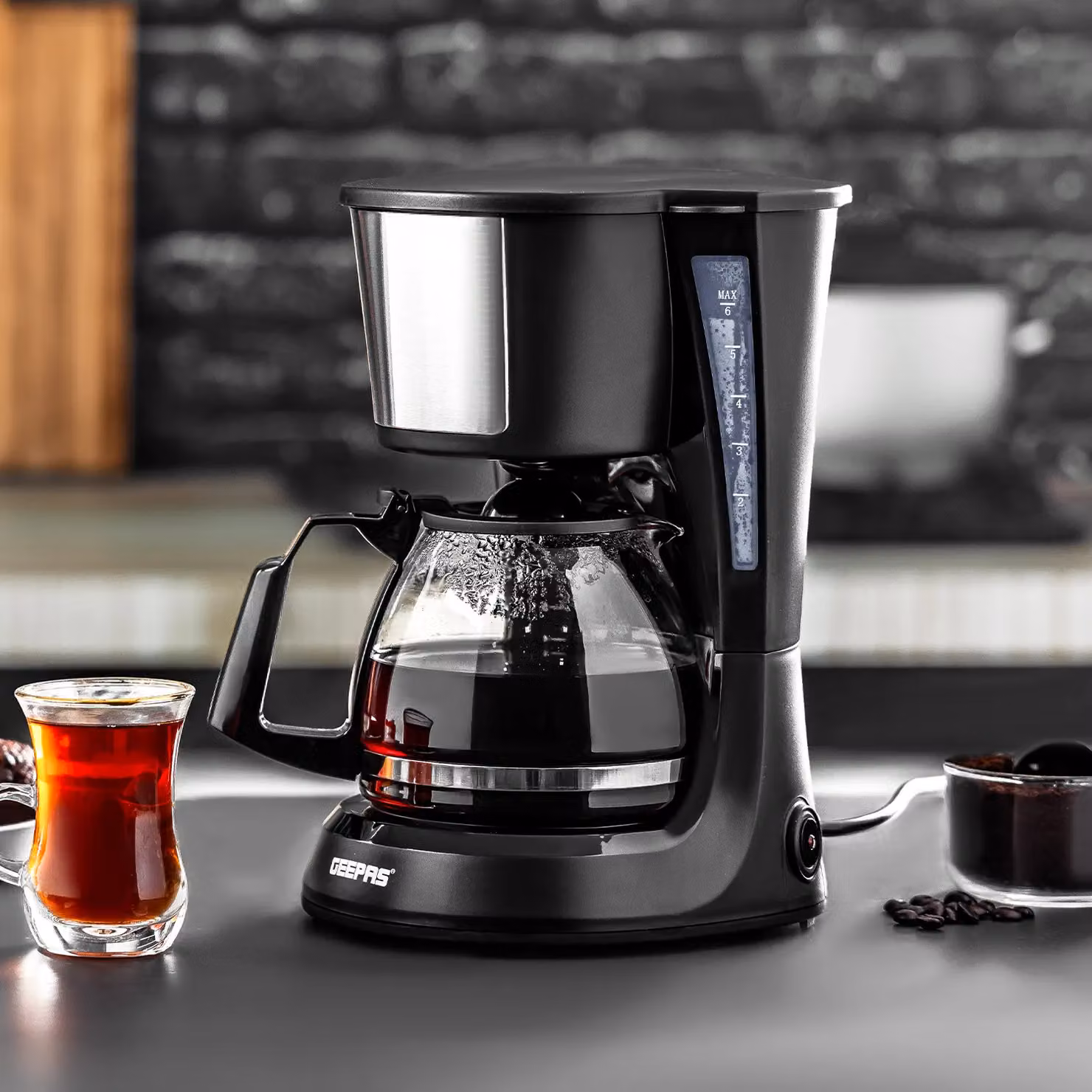 Geepas Filter Coffee Machine with Glass Jug, 750ml, 600W, Keep Warm Function, Black – 2