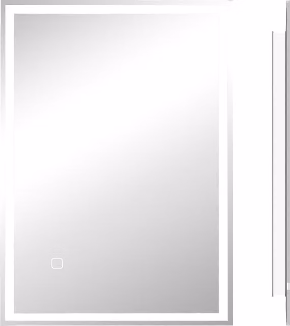 HOMCOM LED Bathroom Mirror with Dimmable Lights, 3 Colour Smart Touch Anti-Fog Vanity Mirror, W: 70 cm, H: 70 cm, White/Silver