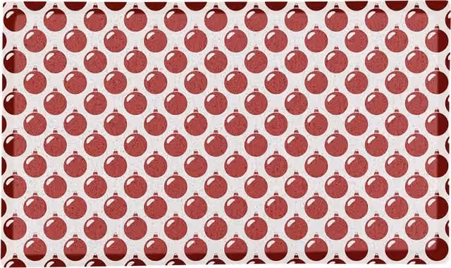 Artsy Mats Red Bauble Pattern Christmas Doormat, Weatherproof and Non-Slip, Indoor and Outdoor Use