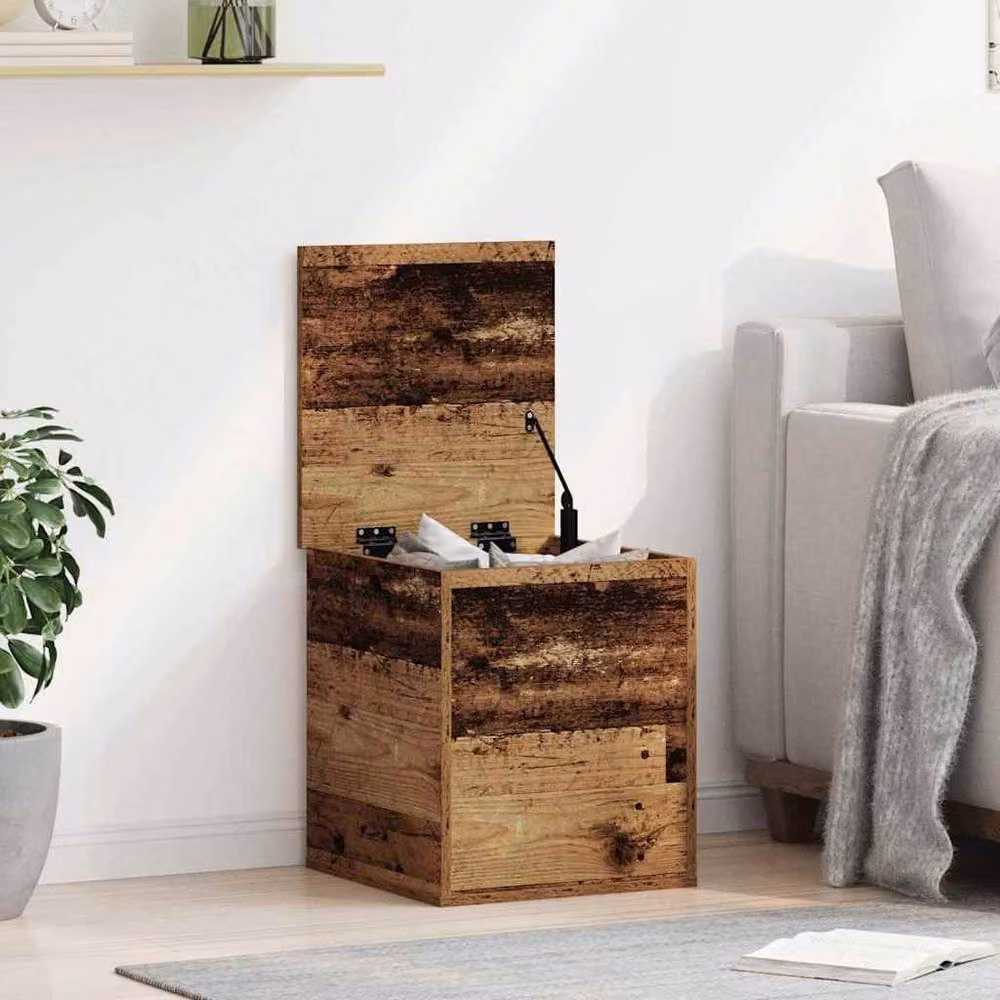 Berkfield Home Old Wood Storage Box in Brown, W/D/H: 40 x 42 x 46 cm – 2