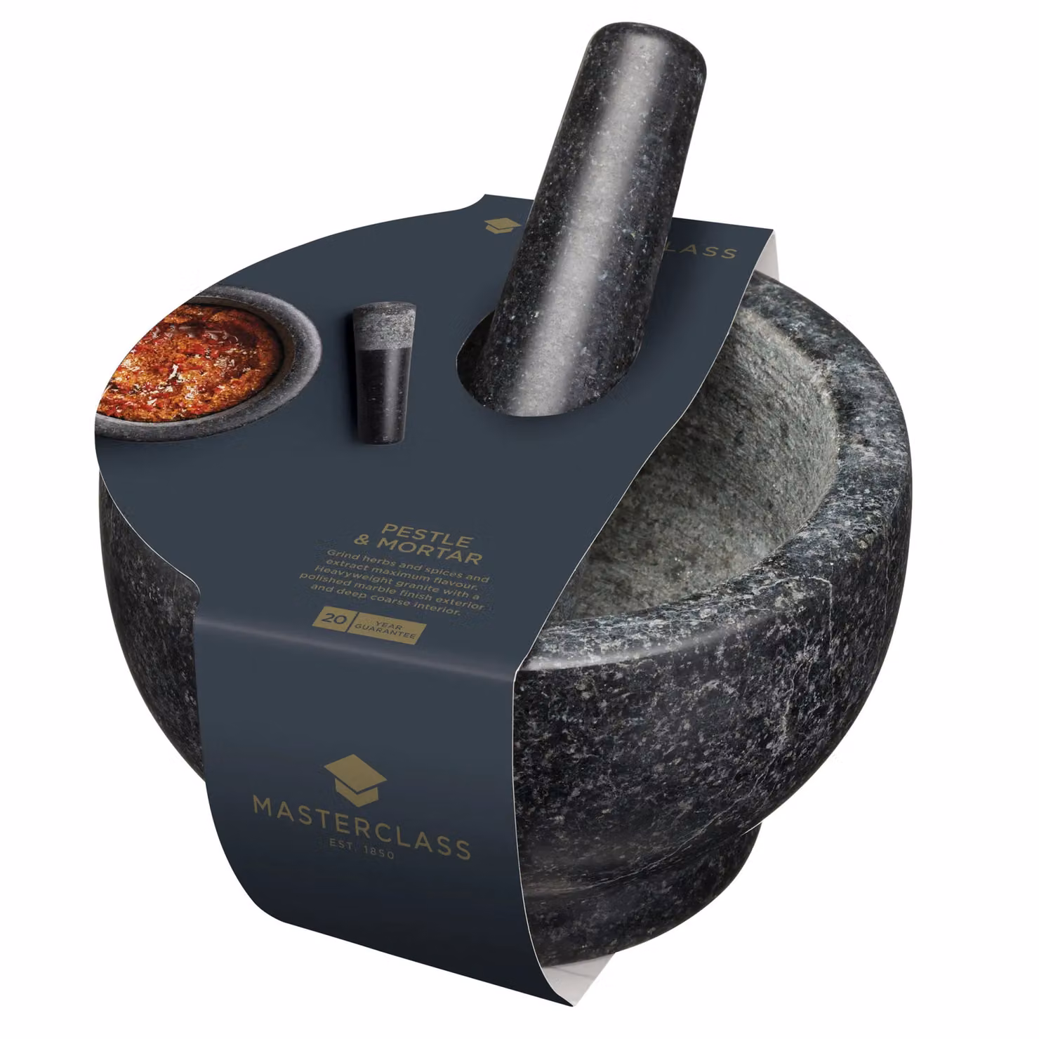 MasterClass Quarry Granite Mortar and Pestle in Black with Non-Slip Base – 4