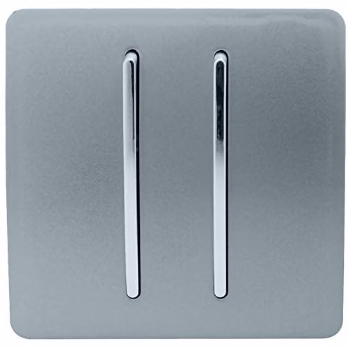 Trendi 2 Gang (1x 2 Way & 1x Intermediate) 10 Amp Rocker Light Switch in Cool Grey