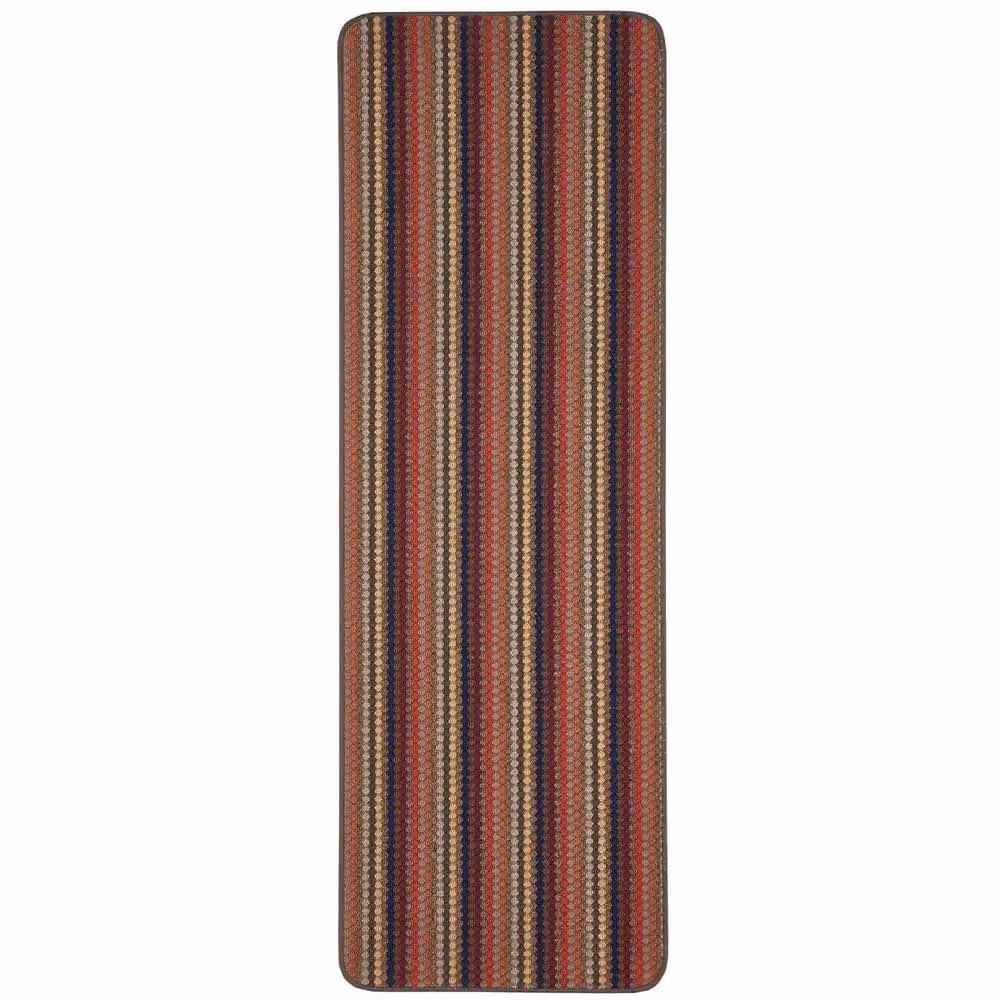 The Rug Shop UK Brown Striped Modern Rectangular Non-Slip Mat, W: 57 cm, D: 90 cm, Thickness: 0.8 cm – 2