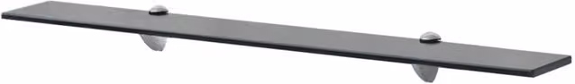 Berkfield Home Black Glass Floating Shelves, 2 Pack, W: 80 cm, D: 10 cm