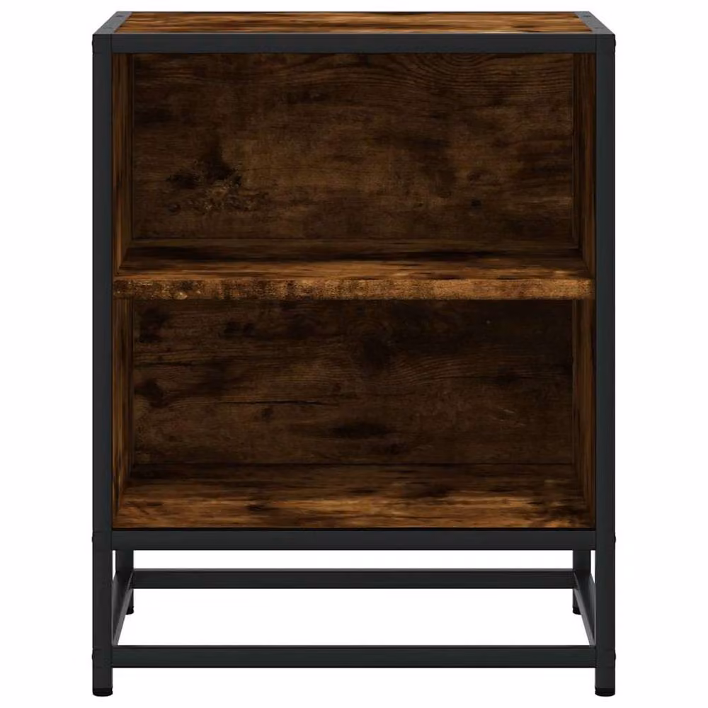 Berkfield Home Set of 2 Bedside Cabinets with Storage Shelf in Smoked Oak Brown – 4