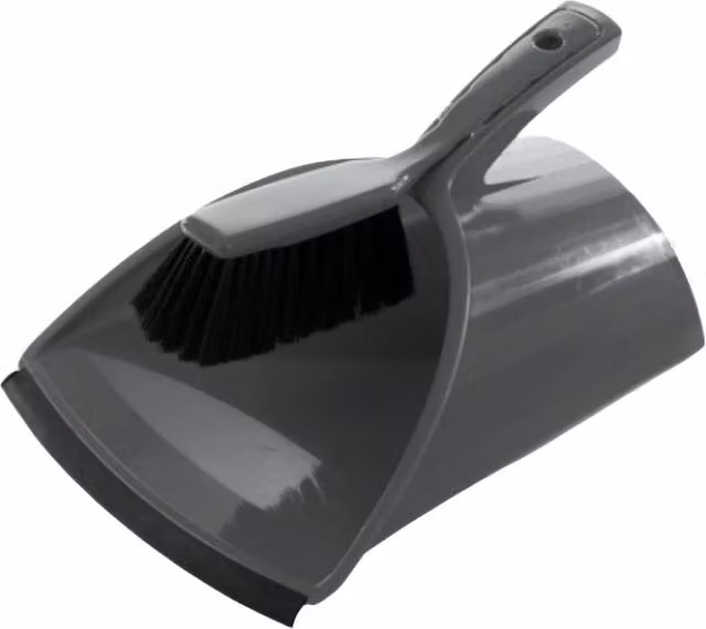 Buffalo Heavy Duty Plastic Dustpan and Brush Set in Grey and Multicolour