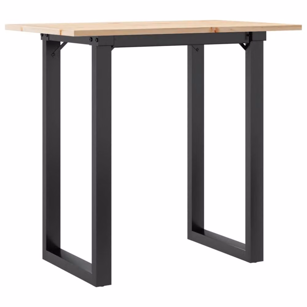 Berkfield Home O-Frame Rectangular Dining Table in Brown Solid Pine and Steel, W/D/H: 80 x 50 x 75 cm – 2