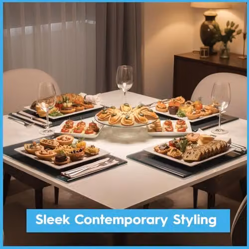 Harbour Housewares White Rectangular Glass Placemats, Pack of 6, W: 30 cm, D: 20 cm – 3