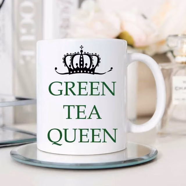 60 Second Makeover Green Tea Queen Ceramic Mug in White