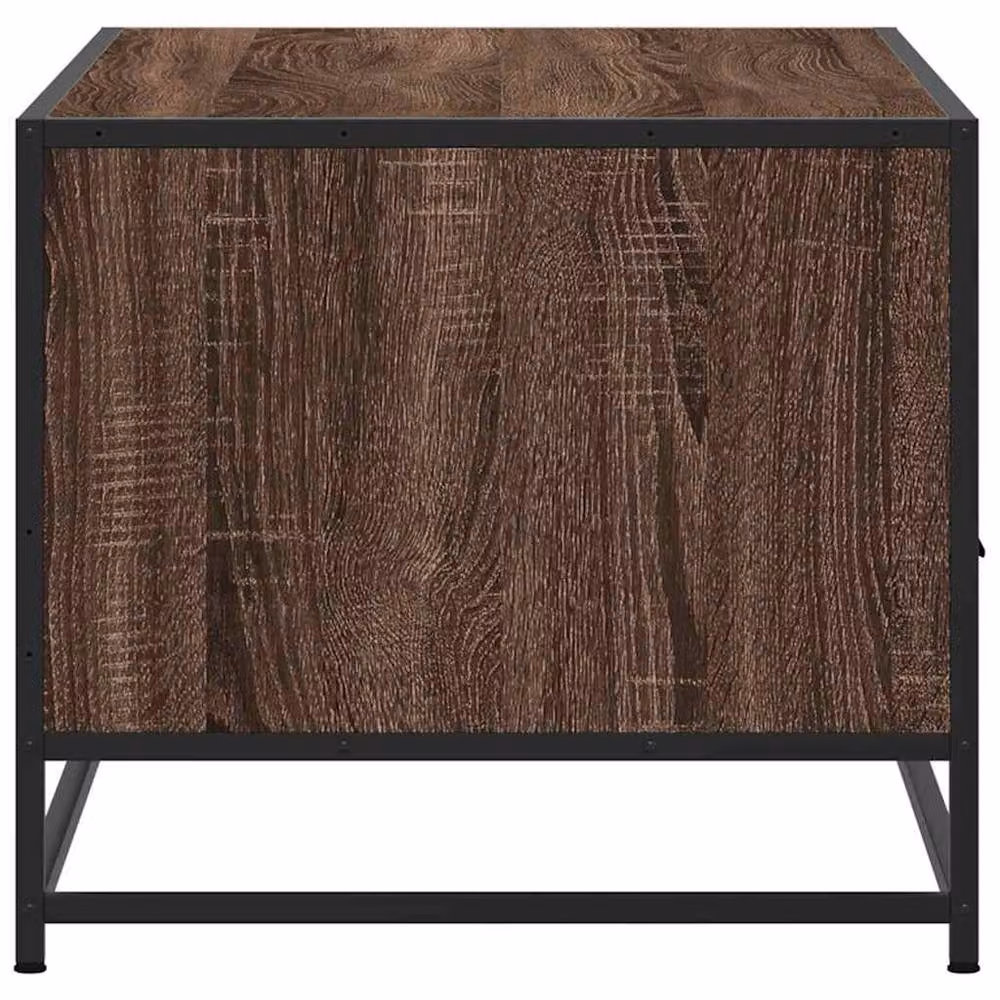 Berkfield Home Industrial Brown Oak Coffee Table with Metal Sled Base, W/D/H: 100 x 50 x 45 cm – 4