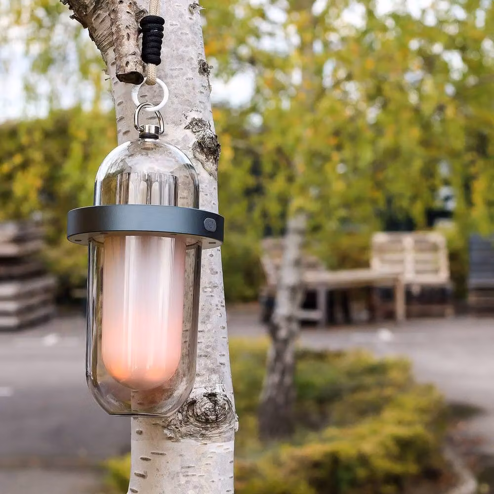 Serenityy Outdoor Flame Effect Hanging Lamp in White with Multi-Colour Lighting – 4