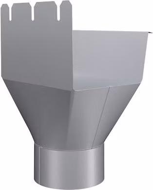 Lindab Majestic Rectangular Steel Gutter Outlet, Silver Galvanised Steel