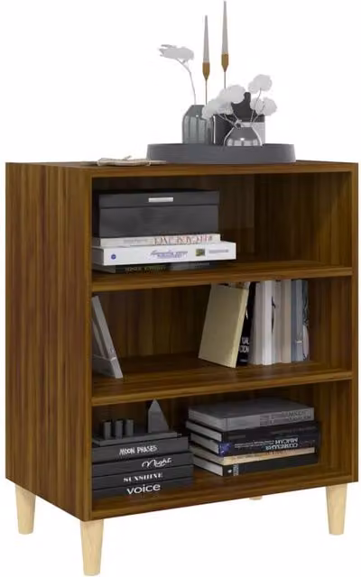 Berkfield Home Mid-Century Brown Oak Sideboard, W/D/H: 57 x 35 x 70 cm