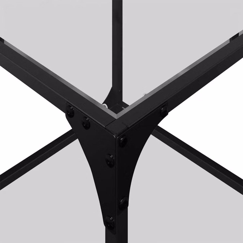 Berkfield Home Modern Square Coffee Table with Transparent Glass Top and Black Metal Frame, W/D/H: 40 x 40 x 40 cm – 5