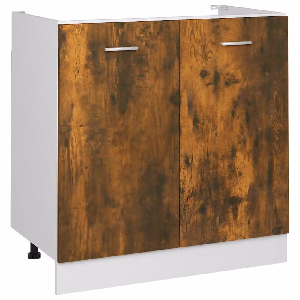 Berkfield Home Smoked Oak Sink Bottom Cabinet, Brown, W/D/H: 80 x 46 x 81.5 cm – 2