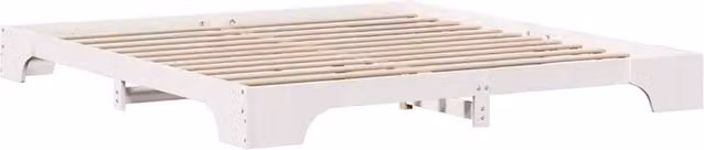Berkfield Home Modern Solid Wood Bed Frame in White, W/D/H: 180 x 200 cm