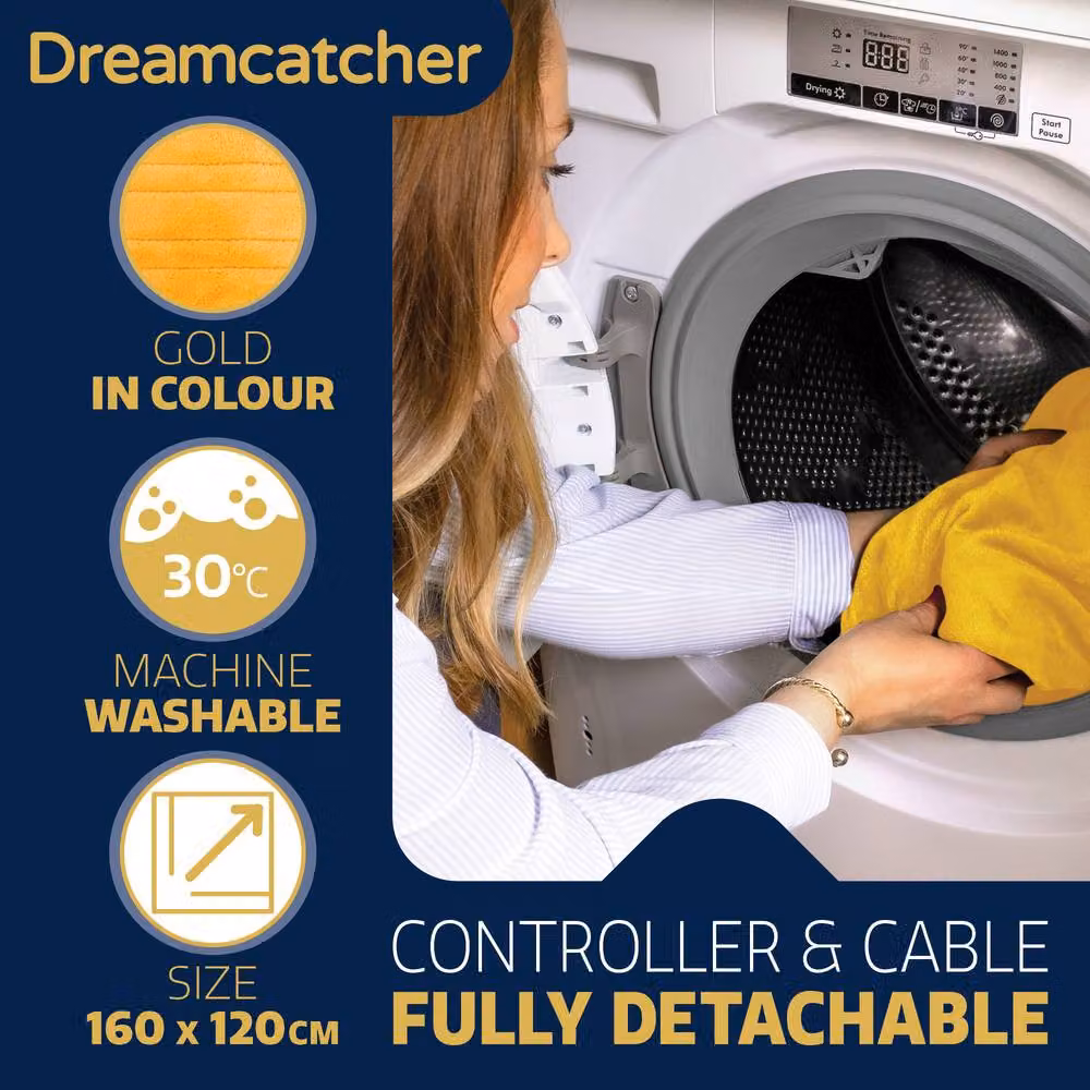 Dreamcatcher Gold Double Electric Heated Fleece Throw Blanket with Timer – 4