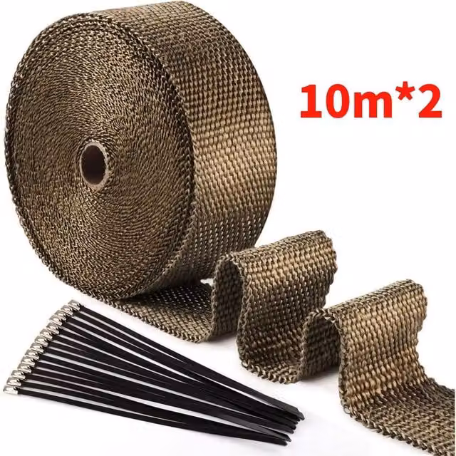 SPETLEK Titanium Gold Heat Wrap Exhaust Insulating Tape, 20m
