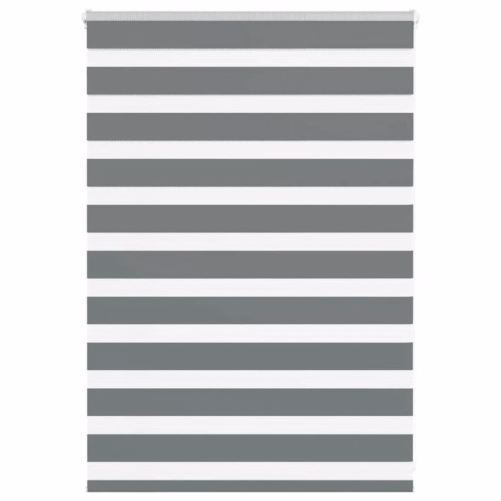 Berkfield Home Zebra Day and Night Blind in Dark Grey, W: 100 cm, H: 100 cm – 2