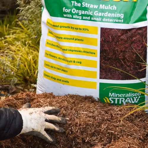 Thompson and Morgan Strulch Mineralised Straw Garden Mulch, Brown, 10 x 100 l – 4
