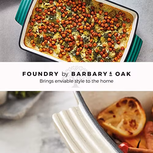 Tower Cast Iron Rectangular Roaster with Enamel Interior, 39 cm, Green – 6