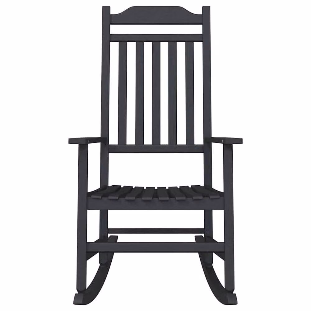 Berkfield Home Garden Black UV-Resistant Rocking Chair with Armrests, W/D/H: 65 x 84 x 114 cm – 4