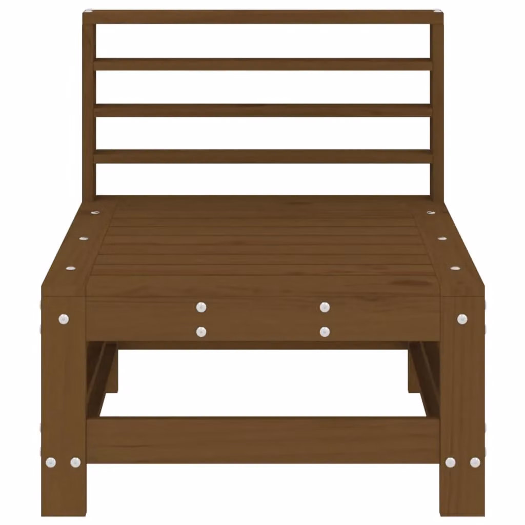 Berkfield Home Garden Middle Sofas 2 Piece Set in Honey Brown Solid Pine Wood – 3
