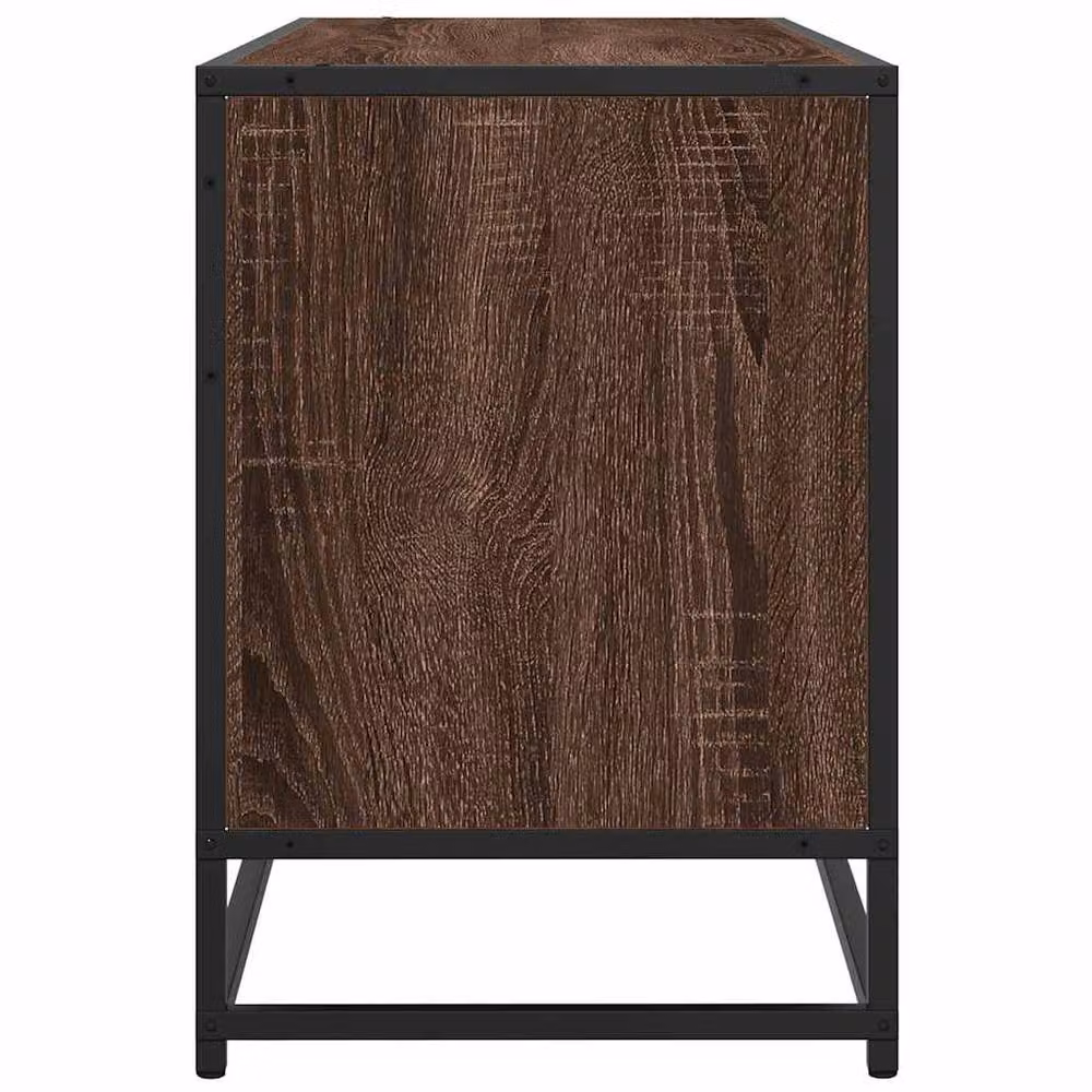 Berkfield Home Industrial TV Cabinet in Brown Oak, W/D/H: 100 x 35 x 50 cm – 3