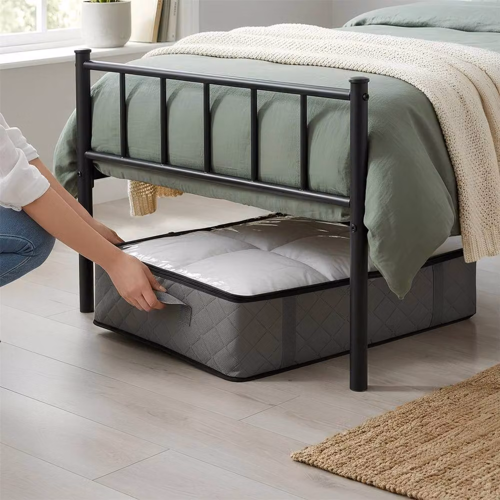 NESTLUNE Under Bed Storage Bags with Lid, 95 Litre, Grey – 3