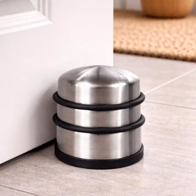 Garden Mile Stainless Steel Door Stopper in Silver