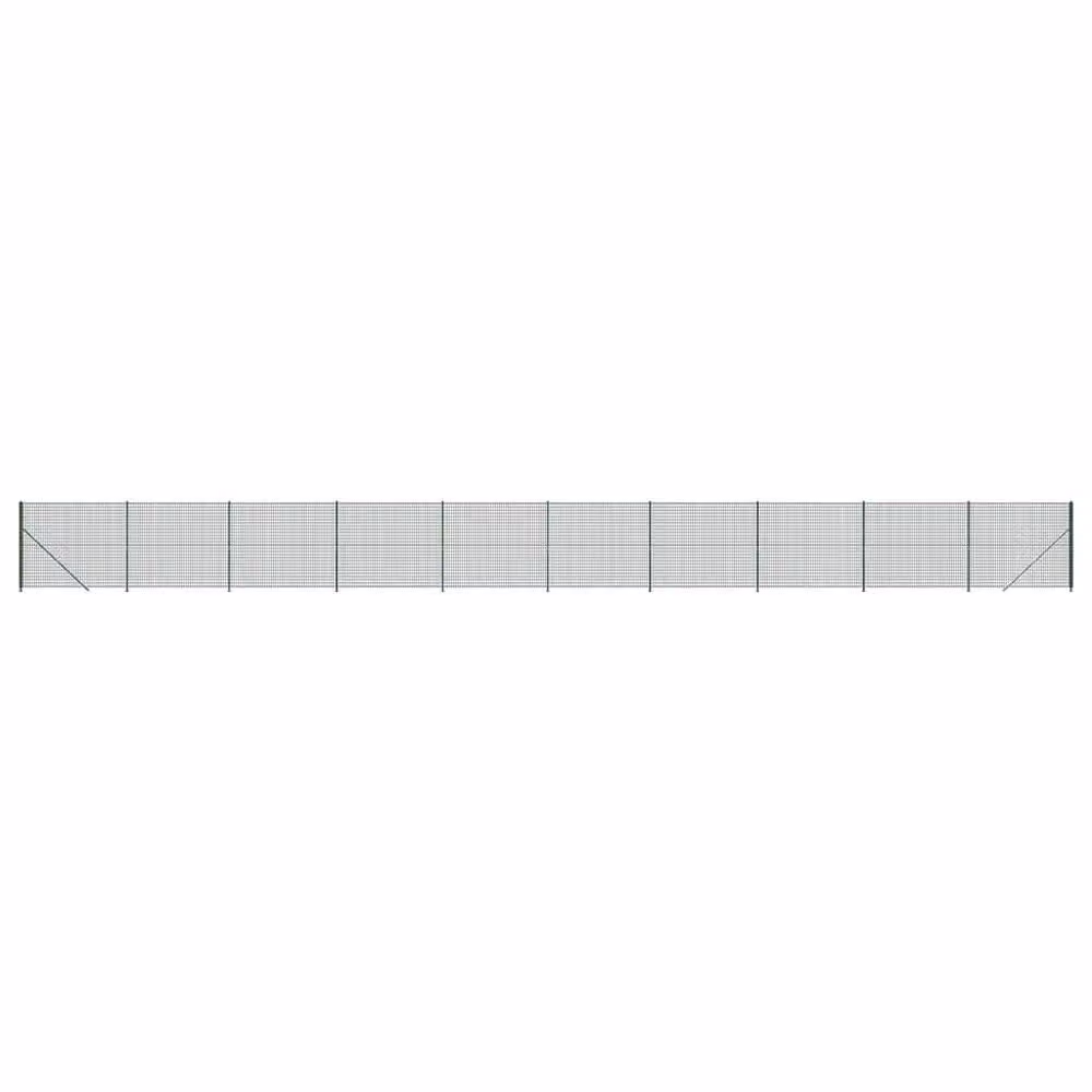 Berkfield Home Durable PVC-Coated Galvanised Steel Wire Mesh Fence with Flange, Green, H: 1.4 m x W: 25 m – 2