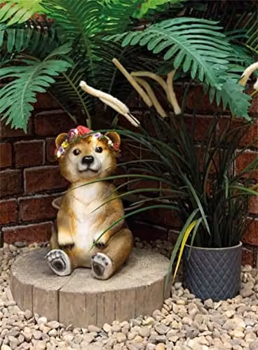 St Helens Home & Garden Solar Bear Garden Ornament with Light Up Headband in Brown – 2
