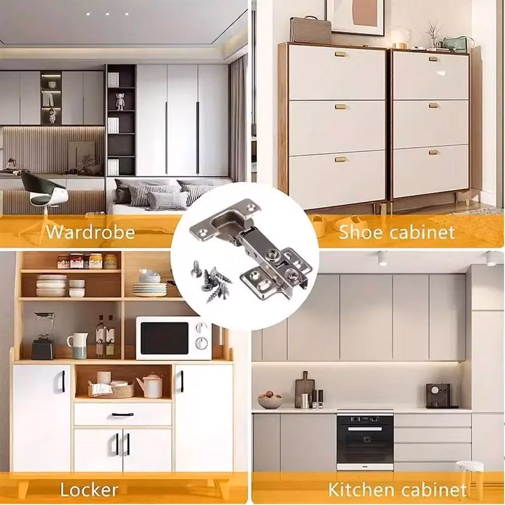 FLAVORA 20-Piece Damped Concealed Cupboard Hinges in Silver Stainless Steel – 2