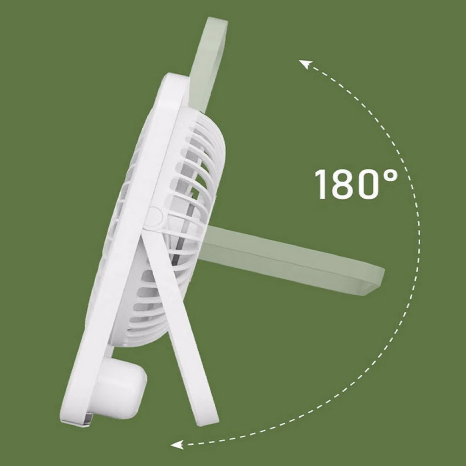 Leaper Rechargeable USB Desktop Table Fan in White and Beige – 3
