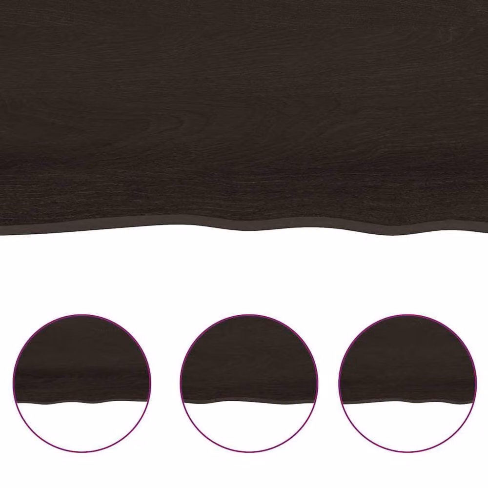 Berkfield Home Wall Mounted Oak Wood Shelf in Dark Grey, W: 200 cm, D: 60 cm, H: 2-4 cm – 3