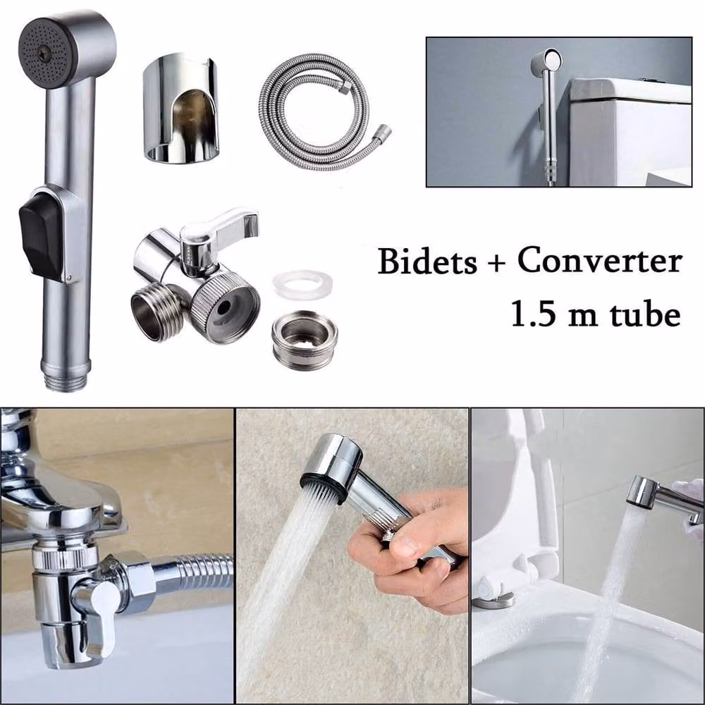 Nordara Handheld Bidet Toilet Spray with Diverter Kit in Silver Chrome – 2
