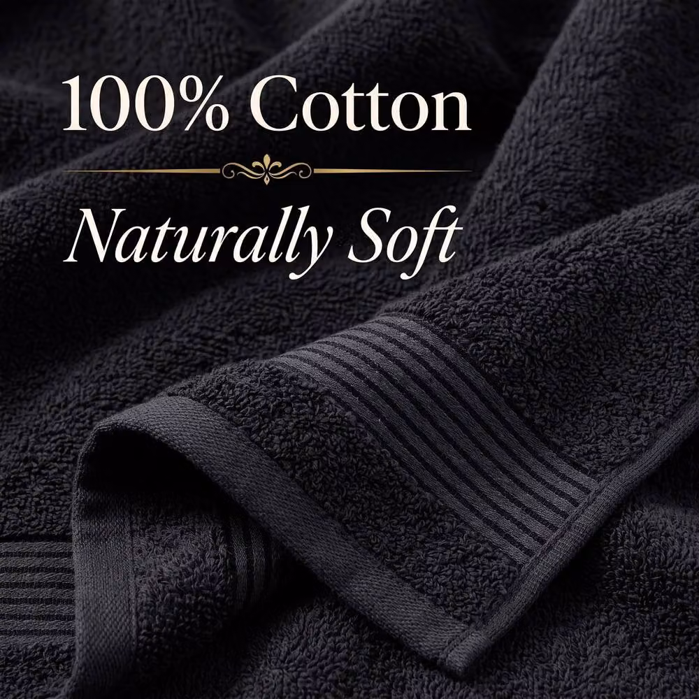Grace Premium Cotton 500 GSM Hand Towels, 2 Pack, Charcoal Grey – 5