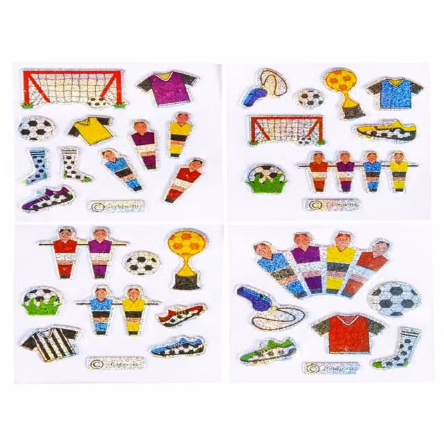LG-Imports Shiny Football Stickers in White and Multicolour