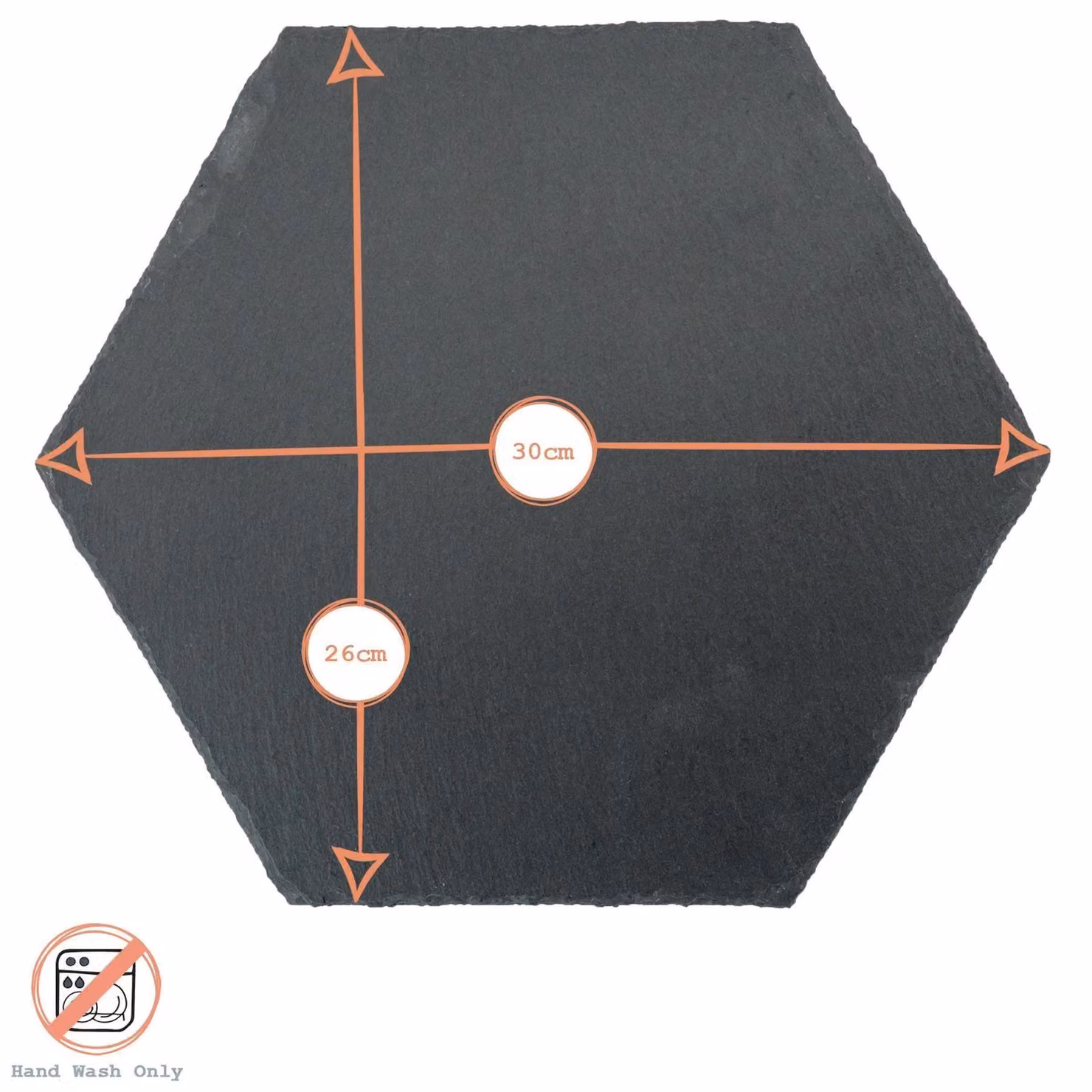 Argon Tableware Hexagonal Black Slate Placemats, Set of 12, W: 30 cm x D: 26 cm – 3