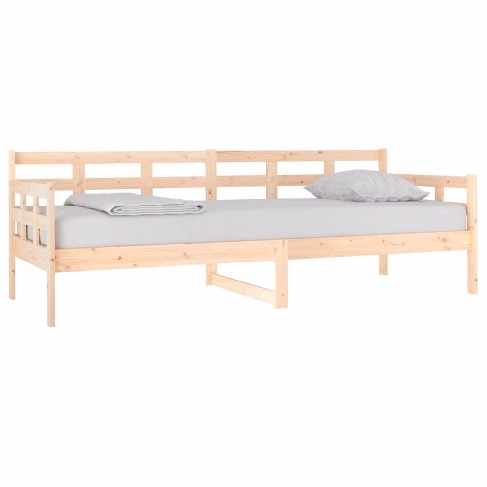 Berkfield Home Rustic Solid Wood Pine Day Bed in Natural – 2