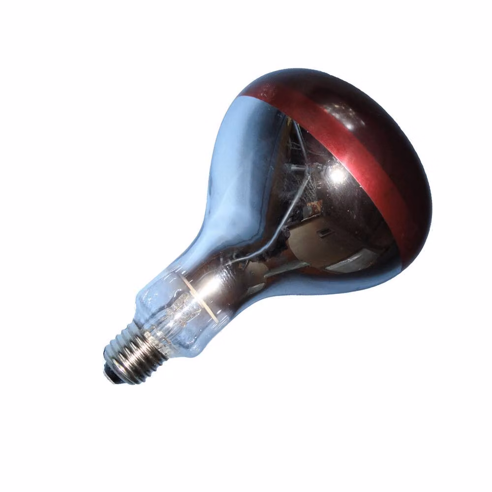 Intelec Hard Glass Infra-Red Heat Bulb in Red with E27 Fitting – 2