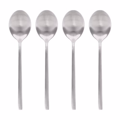 Argon Tableware Stainless Steel Dessert Spoons, Silver, Pack of 4 – 1