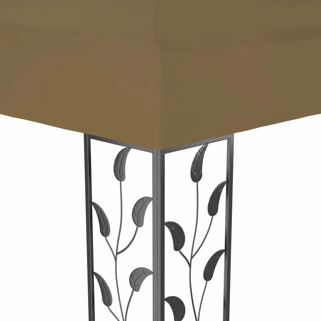 Berkfield Home Double Roof Gazebo in Beige, W: 4 m, D: 3 m, H: 2.73 m – 2