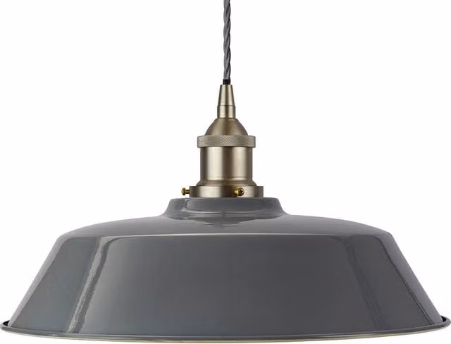 SE Home Chancery Pendant Light in French Grey and Brushed Chrome – 1