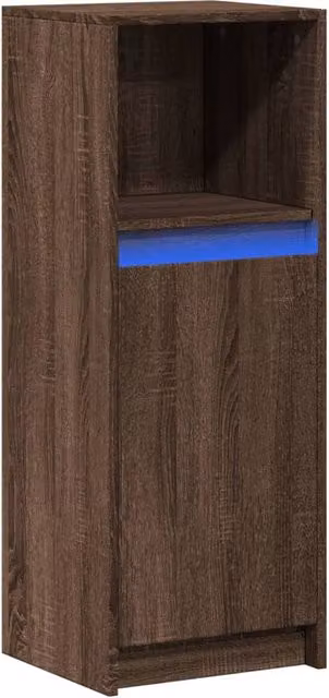 Berkfield Home Modern Brown Oak Sideboard with Integrated LED Lighting, W/D/H: 100 x 38 x 34 cm – 1