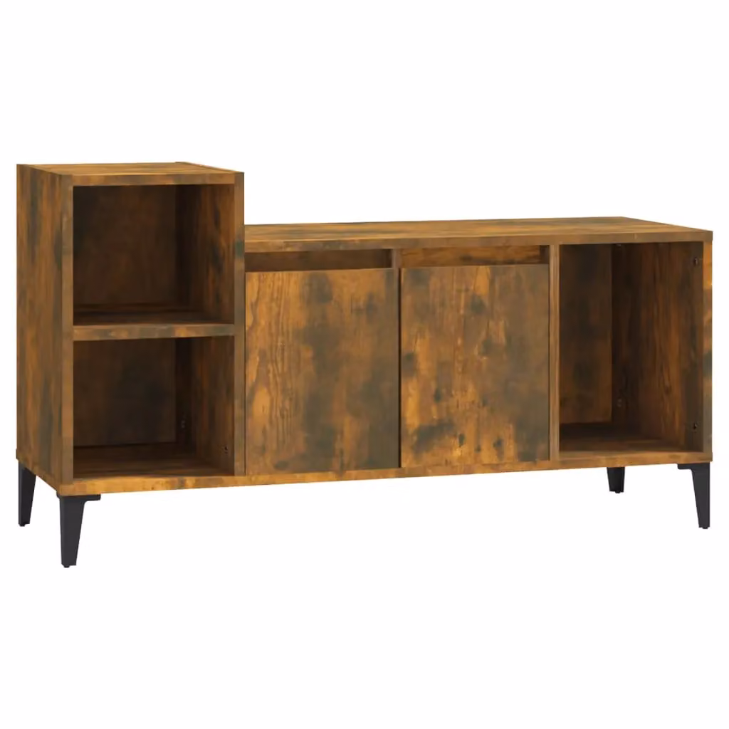 Berkfield Home Smoked Oak TV Cabinet in Brown, W/D/H: 100 x 35 x 55 cm – 2