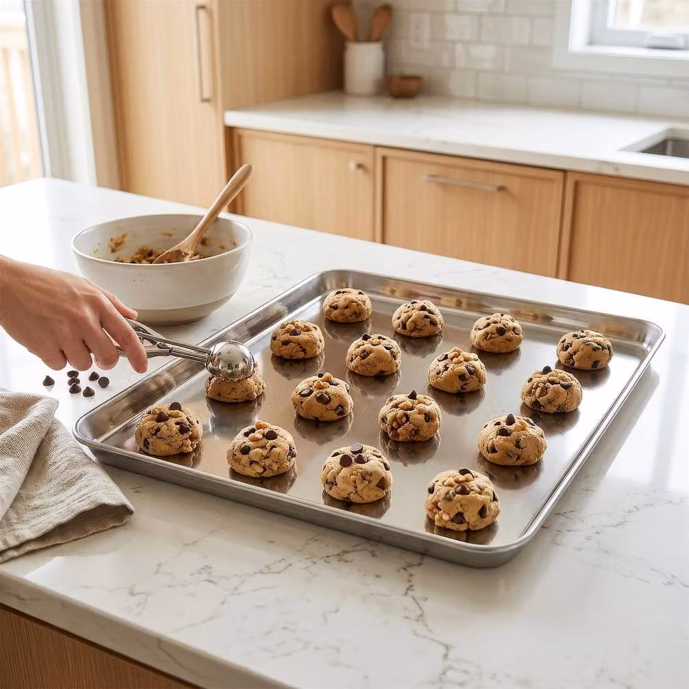 Argon Tableware 4 Piece Stainless Steel Rectangular Baking Tray Set in Silver – 1