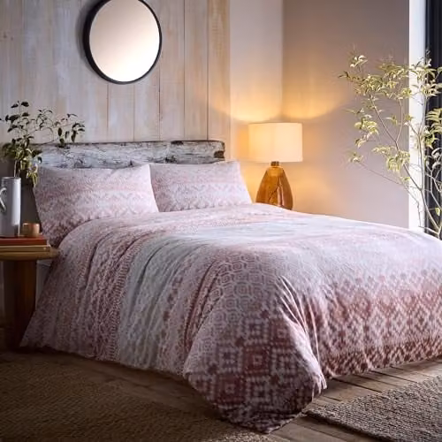 Appletree Bergen Brushed Cotton Duvet Cover and Pillowcase Set, Orange, W/D/H: 230 x 220 cm – 1