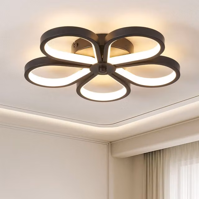 Garwarm Black Acrylic and Aluminium LED Flush Mount Ceiling Light with Warm White Glow – 1